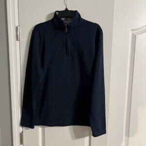 Izod Men's Sweatshirt 1/4 Zipper Front Long Sleeve Blue And Gray Large